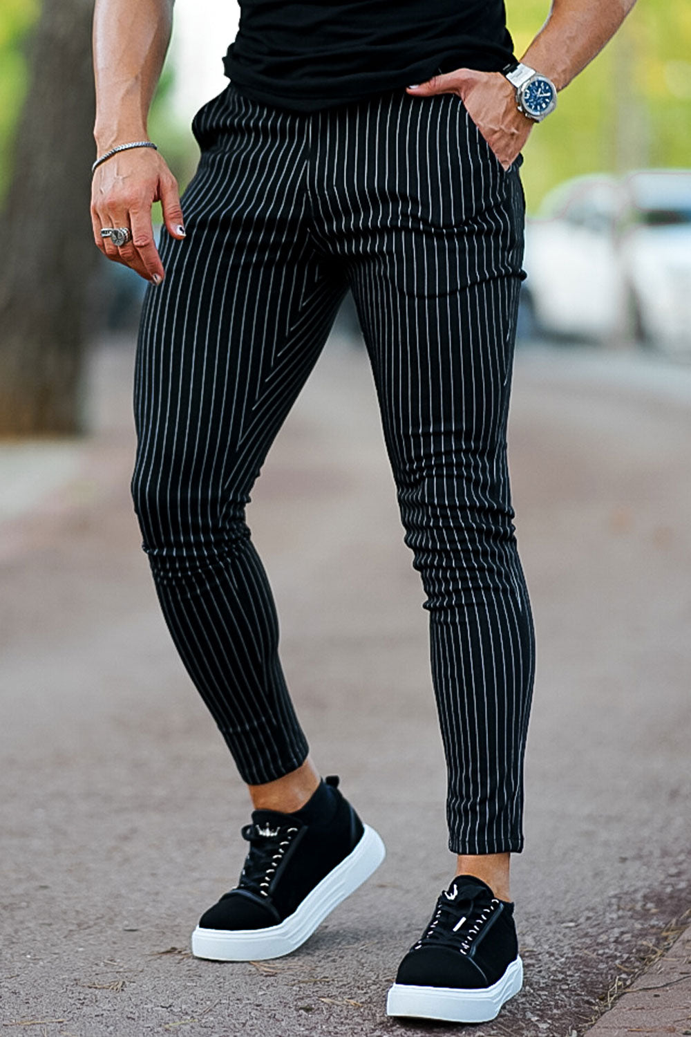 Nolan | Pantalon Stylé à Rayures