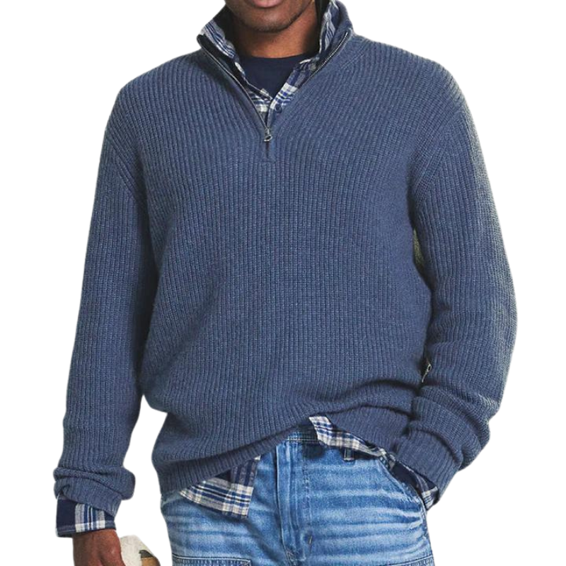 Jules | Pull Décontracté et Chaud avec Col Zippé pour Hommes