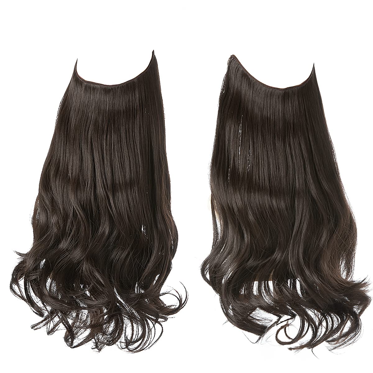 Extensions de cheveux brun foncé