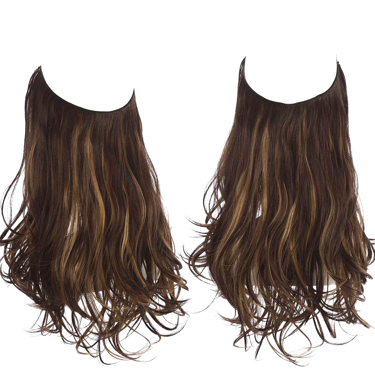 Extensions de cheveux brun foncé/doré