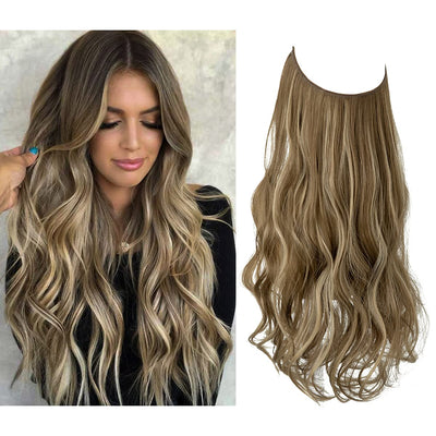 Extensions de cheveux brun moyen/blond cendré