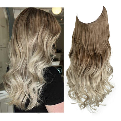 Brun à blond cendré avec extensions de cheveux blond platine