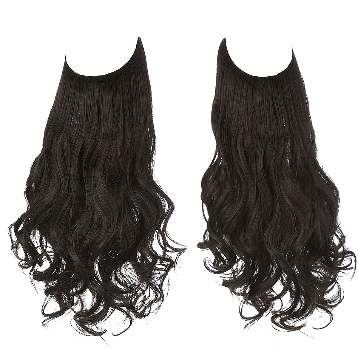 Extensions de cheveux bruns noirs