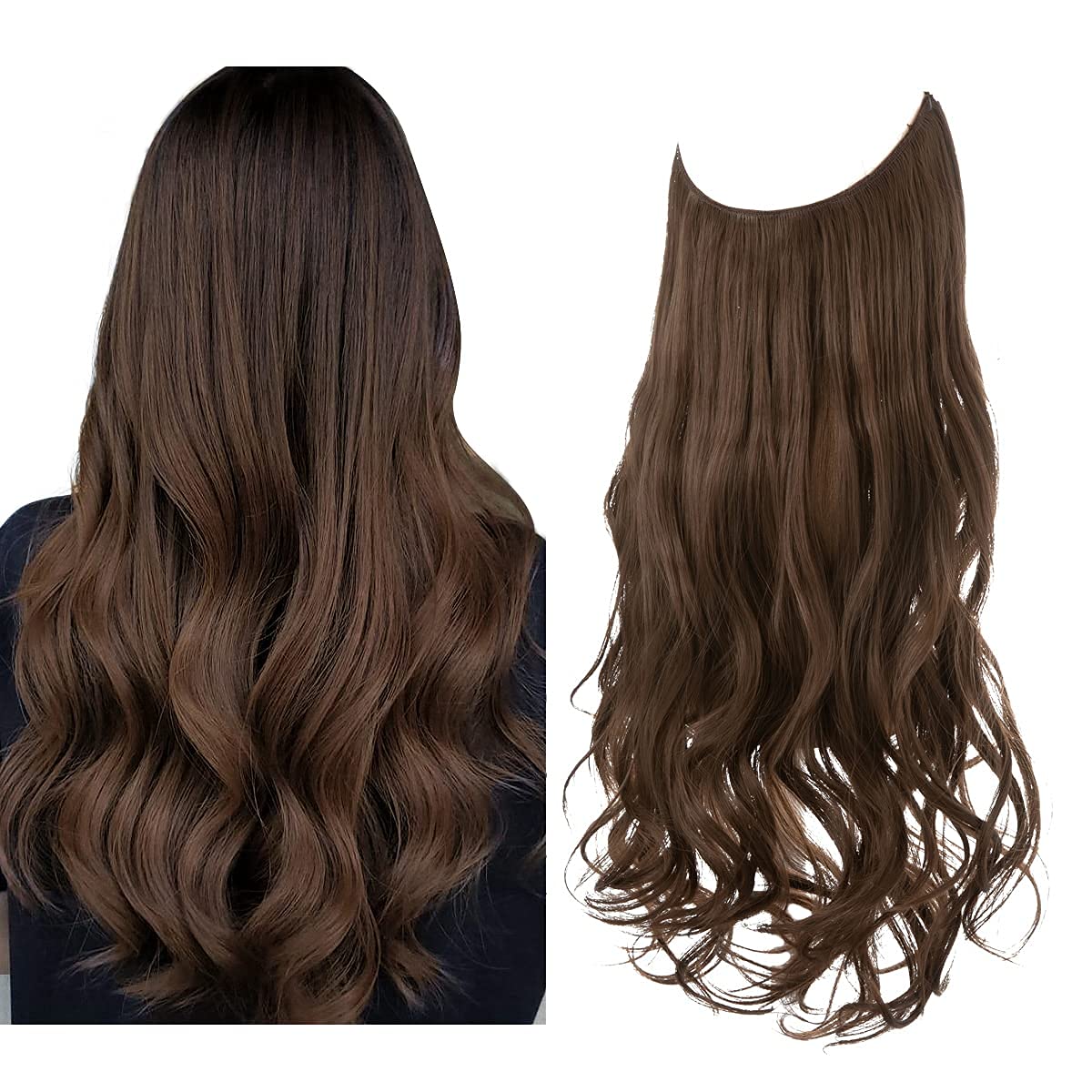 Extensions de cheveux brun moyen