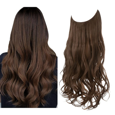 Extensions de cheveux brun moyen