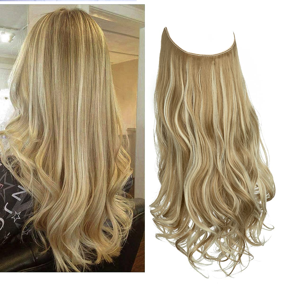 Extensions de cheveux blond foncé/blond plage