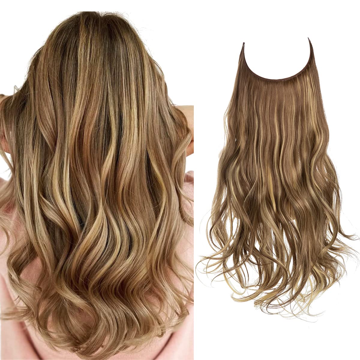 Extensions de cheveux blond doré/brun cendré