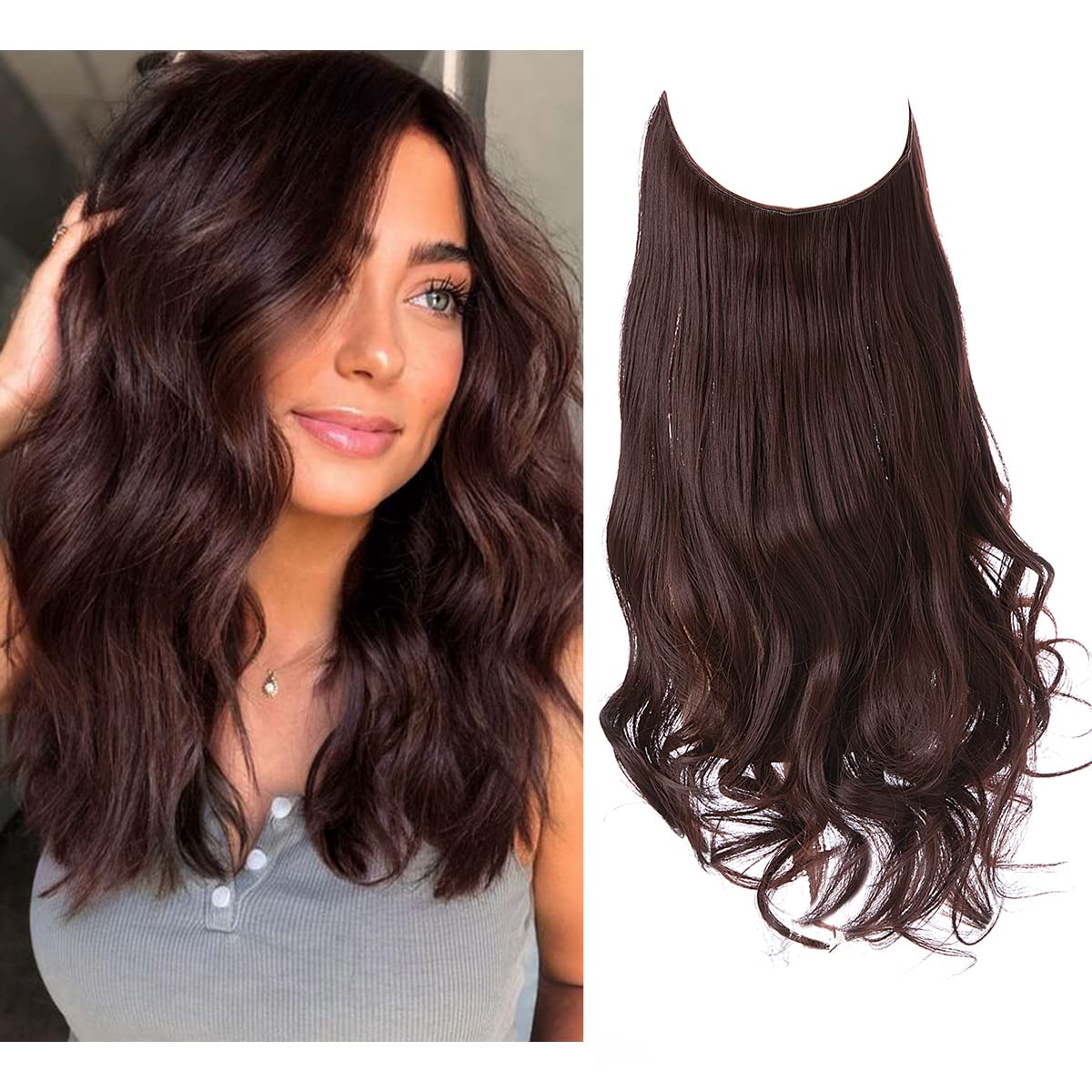 Extensions de cheveux auburn foncé
