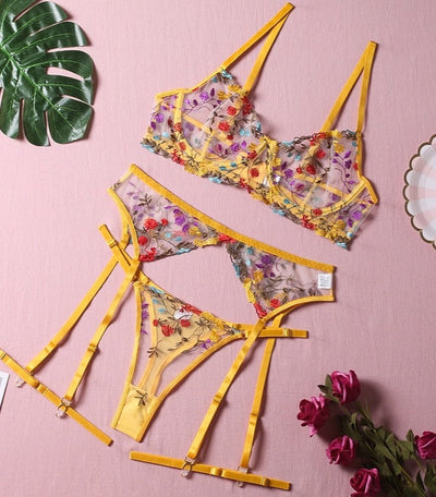 Daisy | Ensemble de Lingerie Français en 3 Pièces