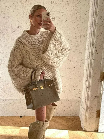 Maja | Pull Oversize en Tricot Style Scandinave