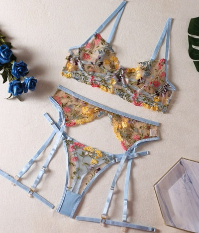 Daisy | Ensemble de Lingerie Français en 3 Pièces