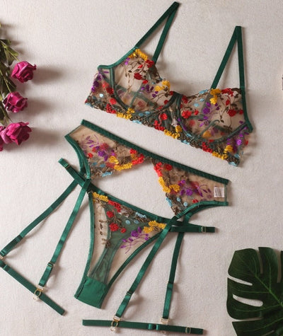 Daisy | Ensemble de Lingerie Français en 3 Pièces
