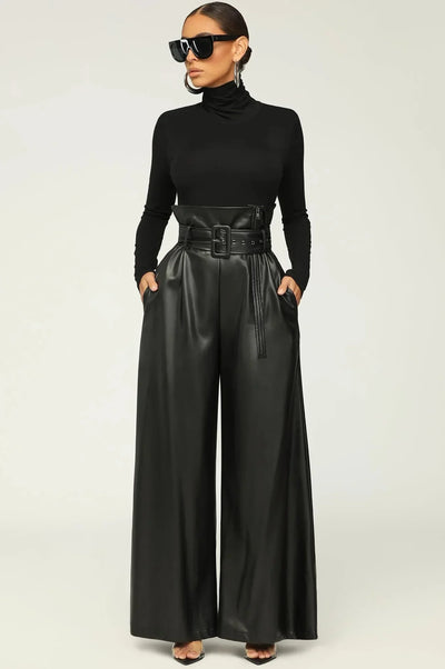 Dila | Pantalon Taille Haute avec Ceinture