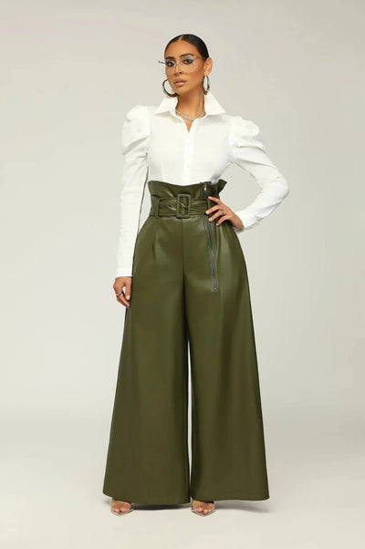 Dila | Pantalon Taille Haute avec Ceinture