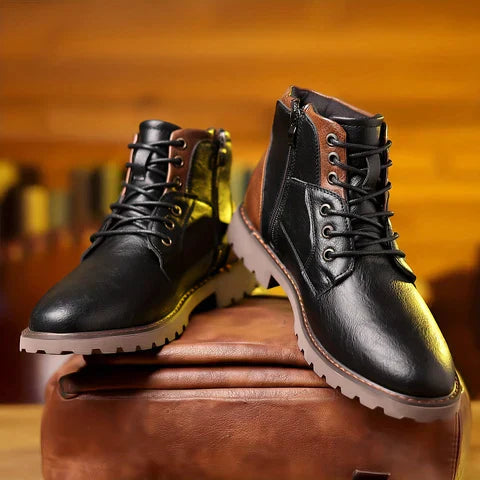 Jethro | Bottes à Lacets en Cuir Robuste