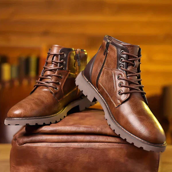 Jethro | Bottes à Lacets en Cuir Robuste