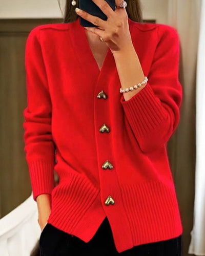 Adele | Cardigan Élégant avec Boutons en Cœur